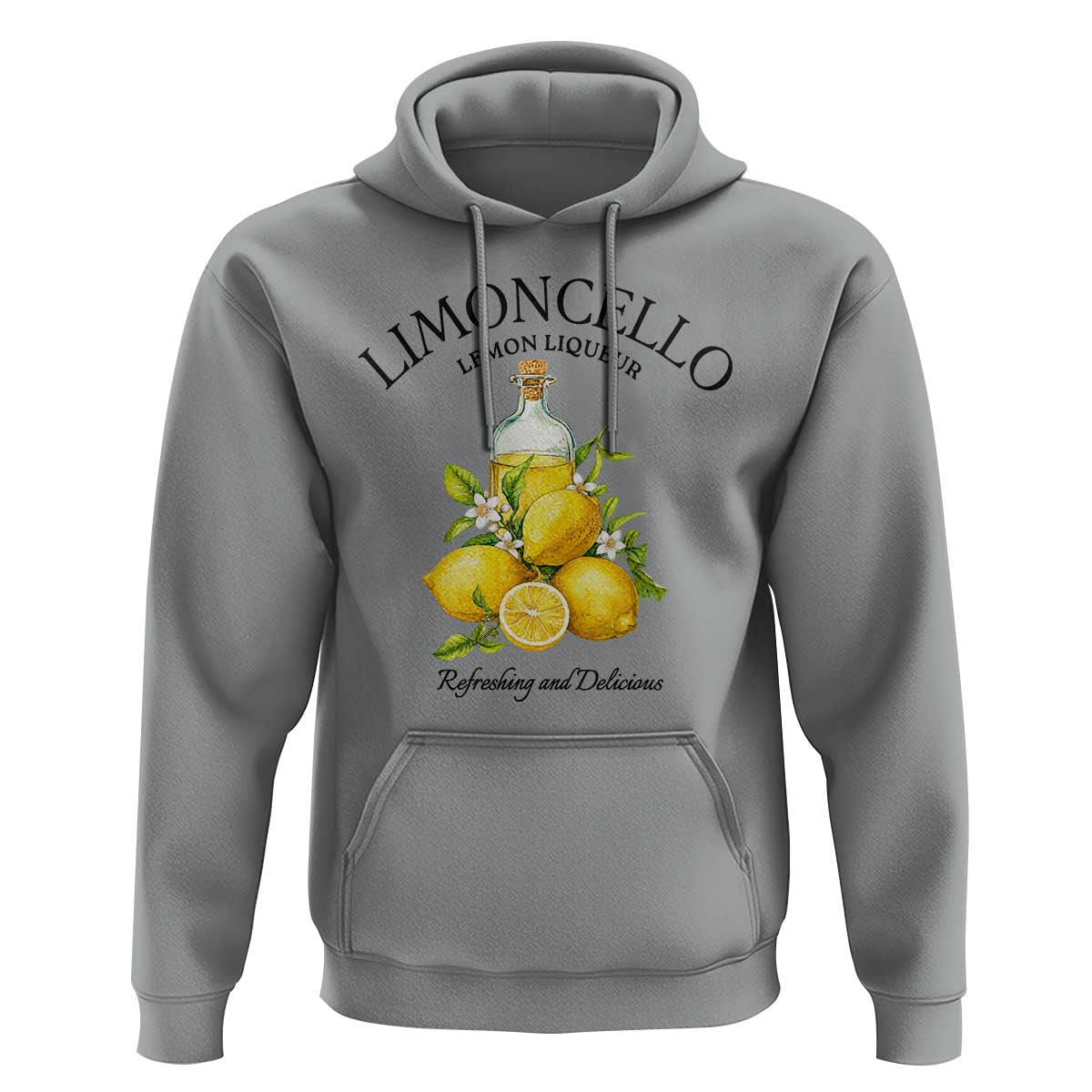 Vintage Limoncello Lemon Liqueur Hoodie Italian Summer Letter Fruit Printed Graphic