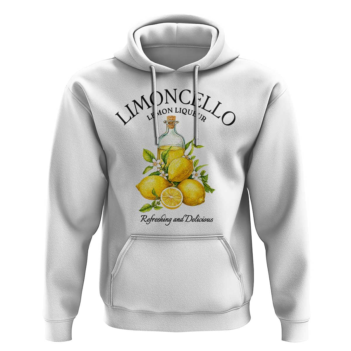 Vintage Limoncello Lemon Liqueur Hoodie Italian Summer Letter Fruit Printed Graphic