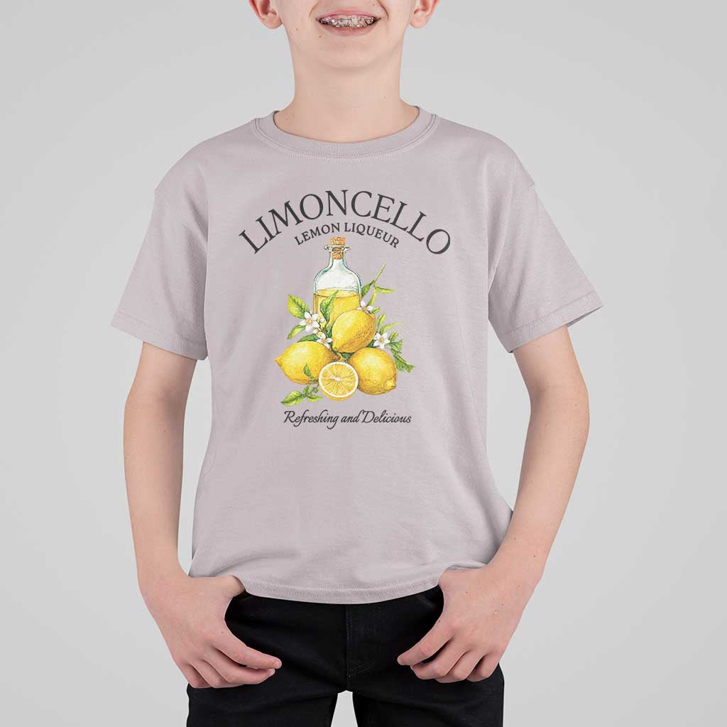 Vintage Limoncello Lemon Liqueur T Shirt For Kid Italian Summer Letter Fruit Printed Graphic