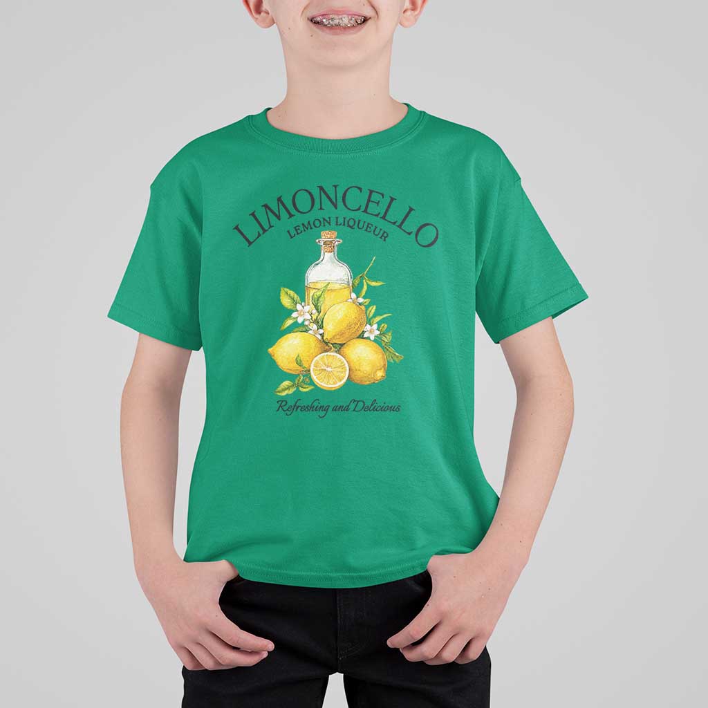 Vintage Limoncello Lemon Liqueur T Shirt For Kid Italian Summer Letter Fruit Printed Graphic