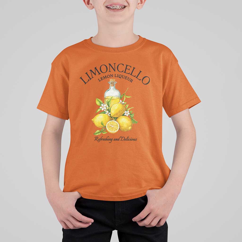 Vintage Limoncello Lemon Liqueur T Shirt For Kid Italian Summer Letter Fruit Printed Graphic