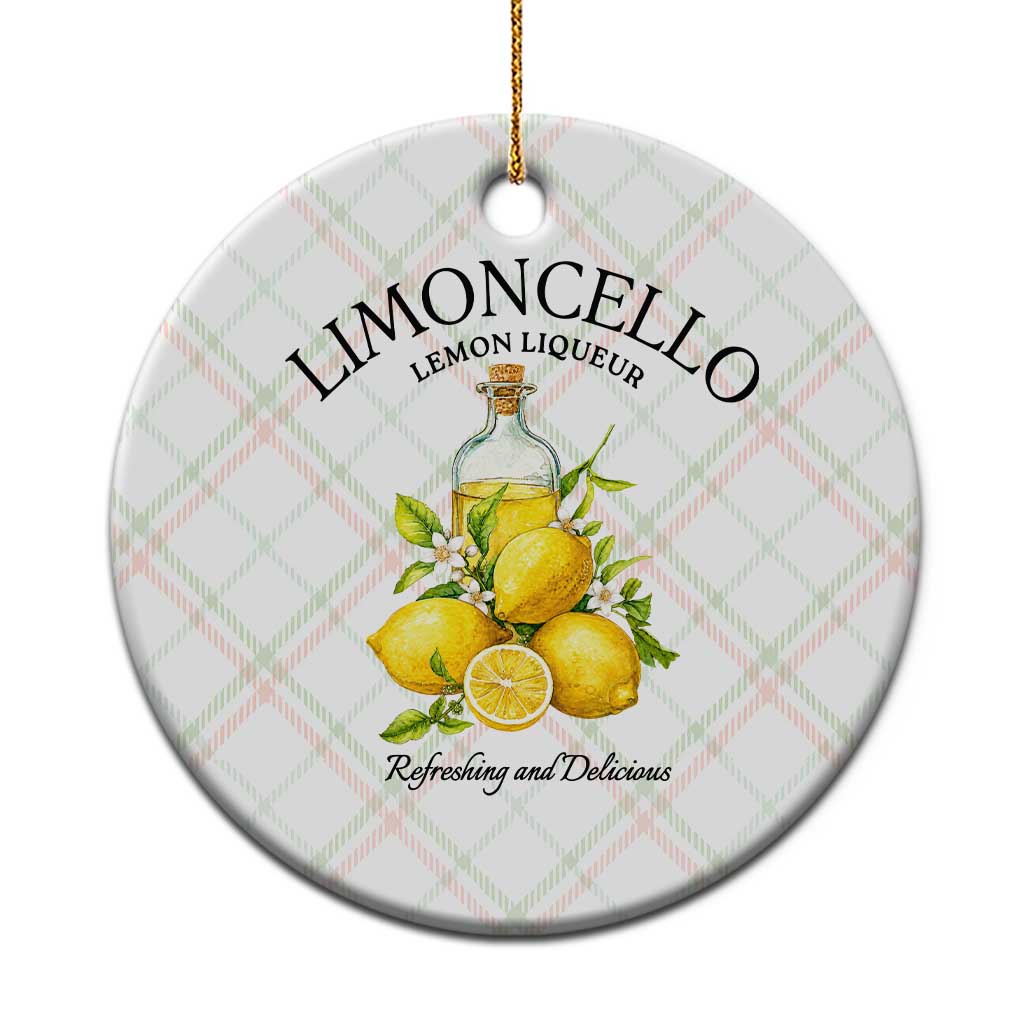 Vintage Limoncello Lemon Liqueur Ceramic Ornament Italian Summer Letter Fruit Printed Graphic