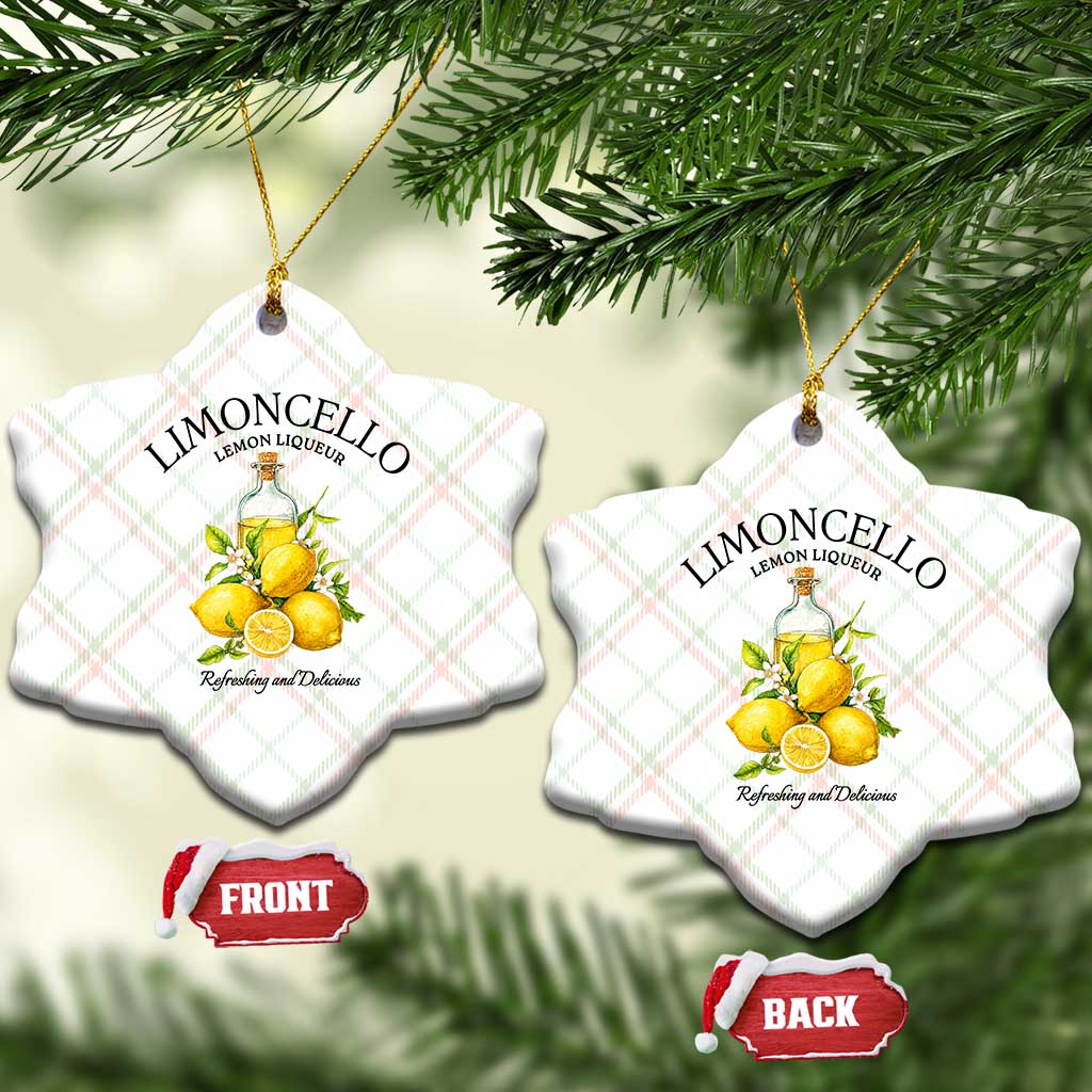 Vintage Limoncello Lemon Liqueur Ceramic Ornament Italian Summer Letter Fruit Printed Graphic