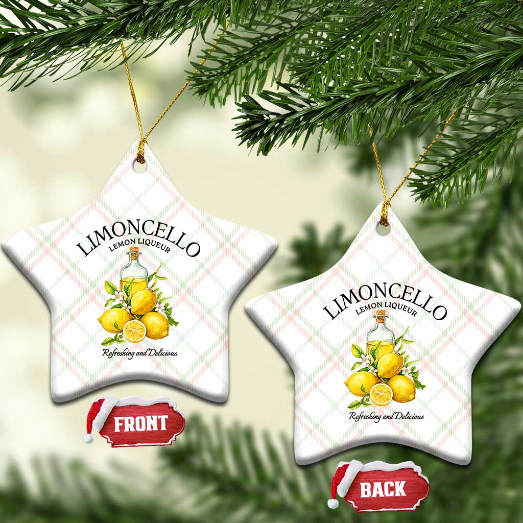 Vintage Limoncello Lemon Liqueur Ceramic Ornament Italian Summer Letter Fruit Printed Graphic