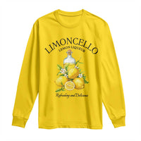 Vintage Limoncello Lemon Liqueur Long Sleeve Shirt Italian Summer Letter Fruit Printed Graphic