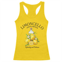 Vintage Limoncello Lemon Liqueur Racerback Tank Top Italian Summer Letter Fruit Printed Graphic