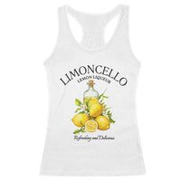 Vintage Limoncello Lemon Liqueur Racerback Tank Top Italian Summer Letter Fruit Printed Graphic