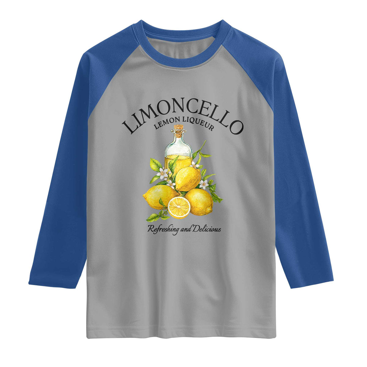Vintage Limoncello Lemon Liqueur Raglan Shirt Italian Summer Letter Fruit Printed Graphic