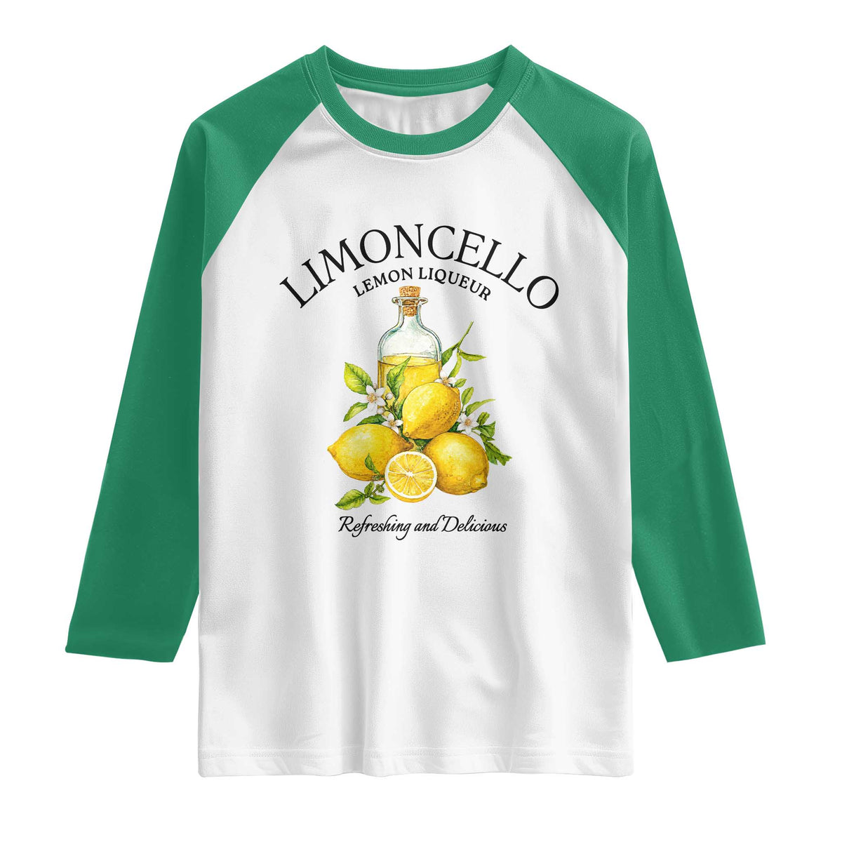 Vintage Limoncello Lemon Liqueur Raglan Shirt Italian Summer Letter Fruit Printed Graphic