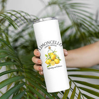 Vintage Limoncello Lemon Liqueur Skinny Tumbler Italian Summer Letter Fruit Printed Graphic