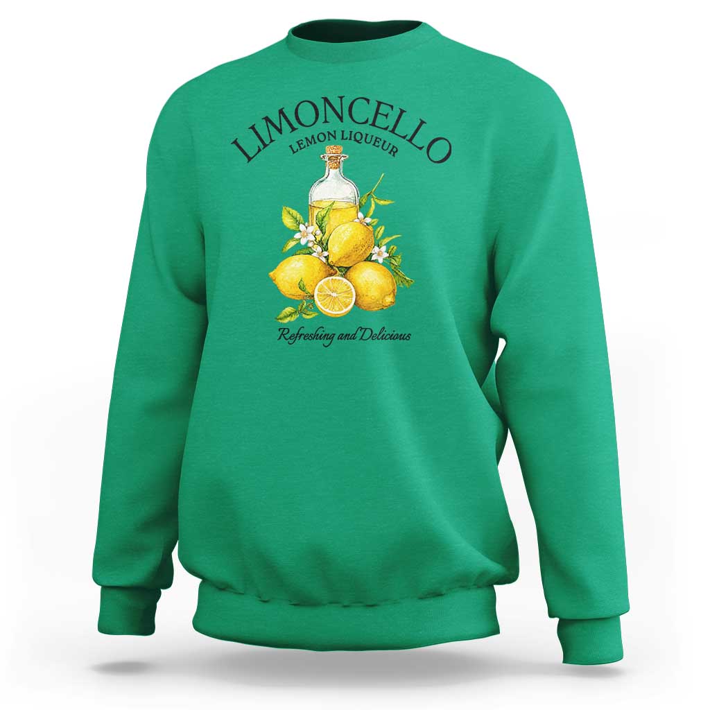 Vintage Limoncello Lemon Liqueur Sweatshirt Italian Summer Letter Fruit Printed Graphic