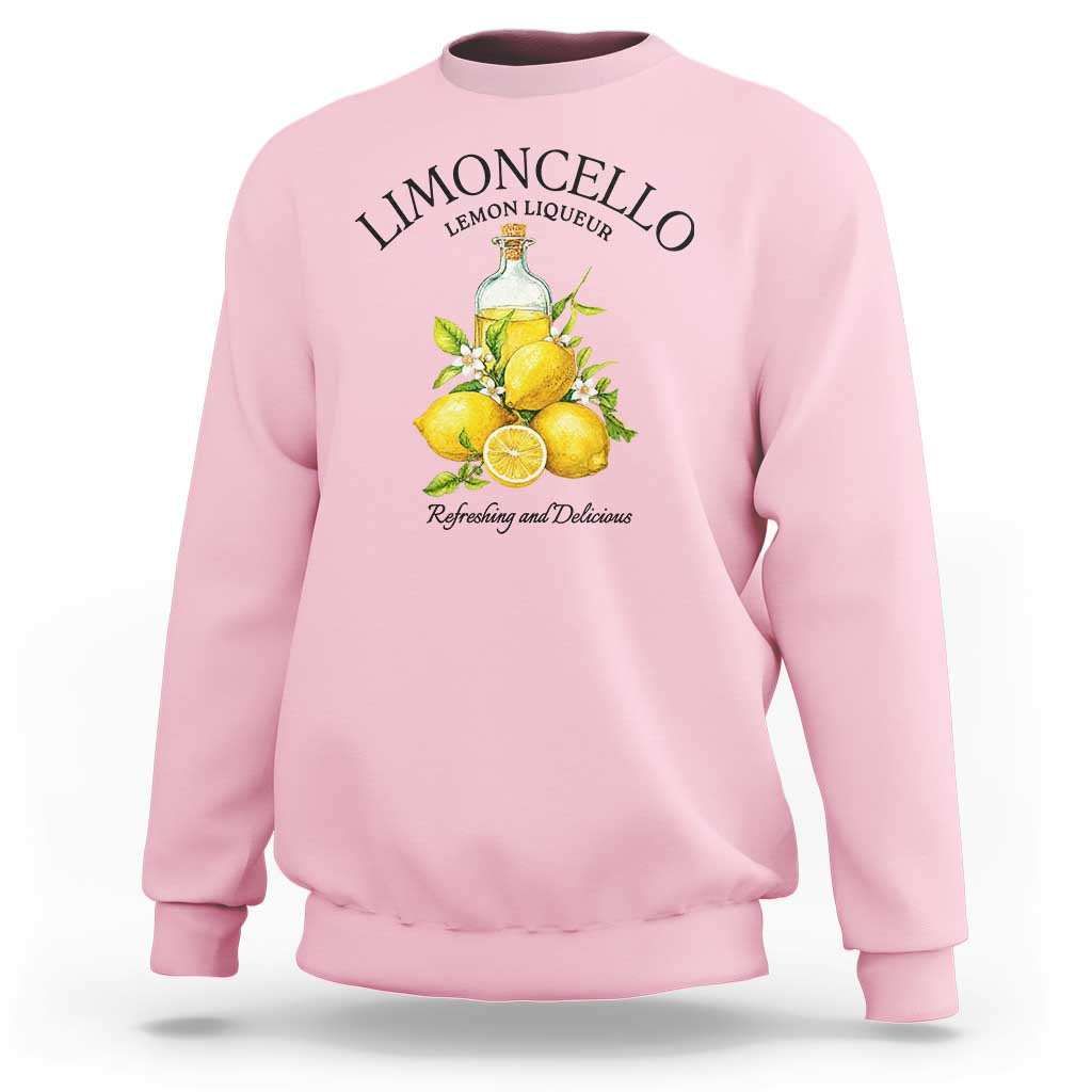 Vintage Limoncello Lemon Liqueur Sweatshirt Italian Summer Letter Fruit Printed Graphic
