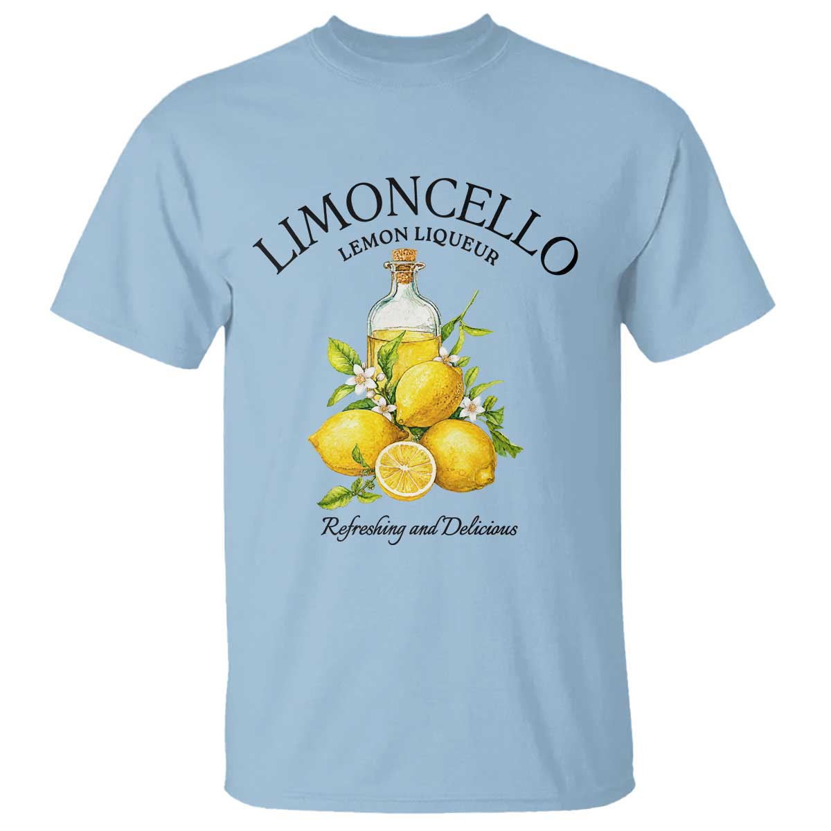 Vintage Limoncello Lemon Liqueur T Shirt Italian Summer Letter Fruit Printed Graphic