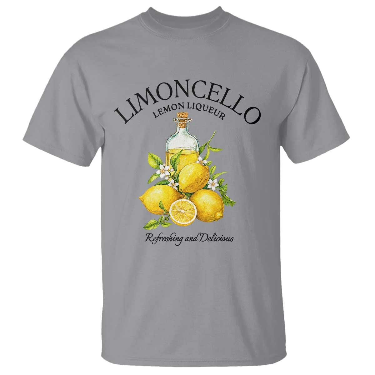 Vintage Limoncello Lemon Liqueur T Shirt Italian Summer Letter Fruit Printed Graphic