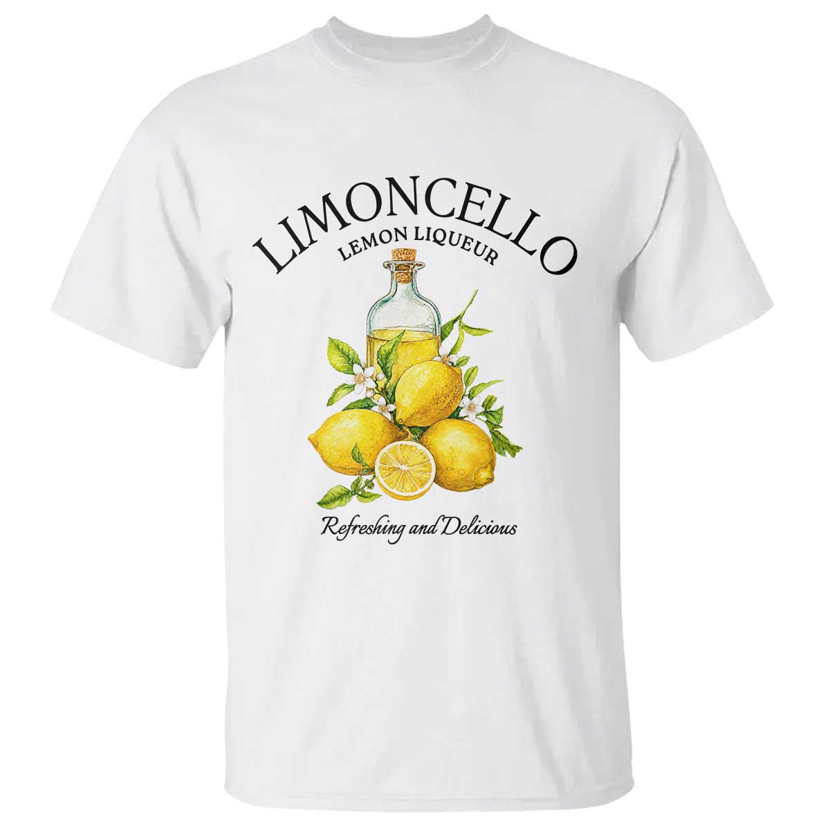 Vintage Limoncello Lemon Liqueur T Shirt Italian Summer Letter Fruit Printed Graphic