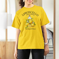 Vintage Limoncello Lemon Liqueur T Shirt For Women Italian Summer Letter Fruit Printed Graphic