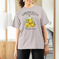 Vintage Limoncello Lemon Liqueur T Shirt For Women Italian Summer Letter Fruit Printed Graphic