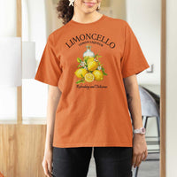 Vintage Limoncello Lemon Liqueur T Shirt For Women Italian Summer Letter Fruit Printed Graphic