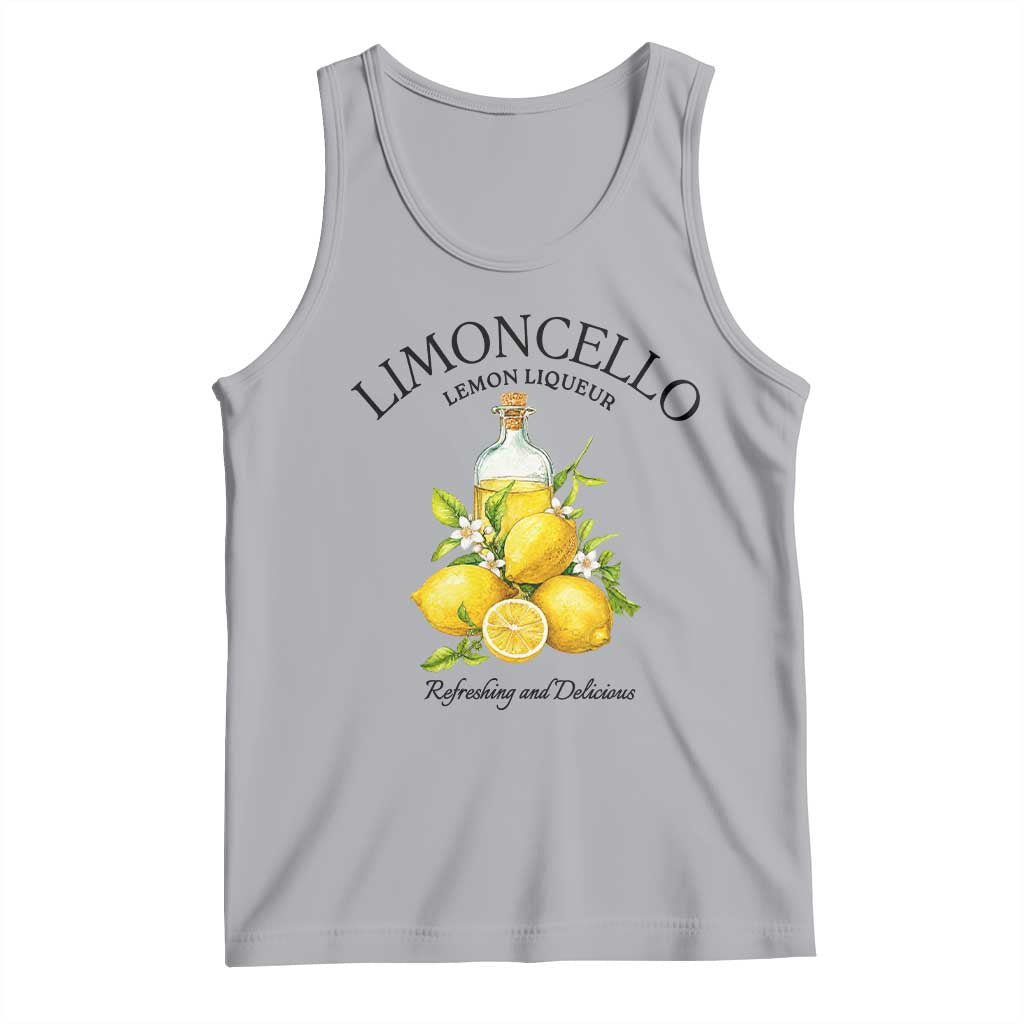 Vintage Limoncello Lemon Liqueur Tank Top Italian Summer Letter Fruit Printed Graphic