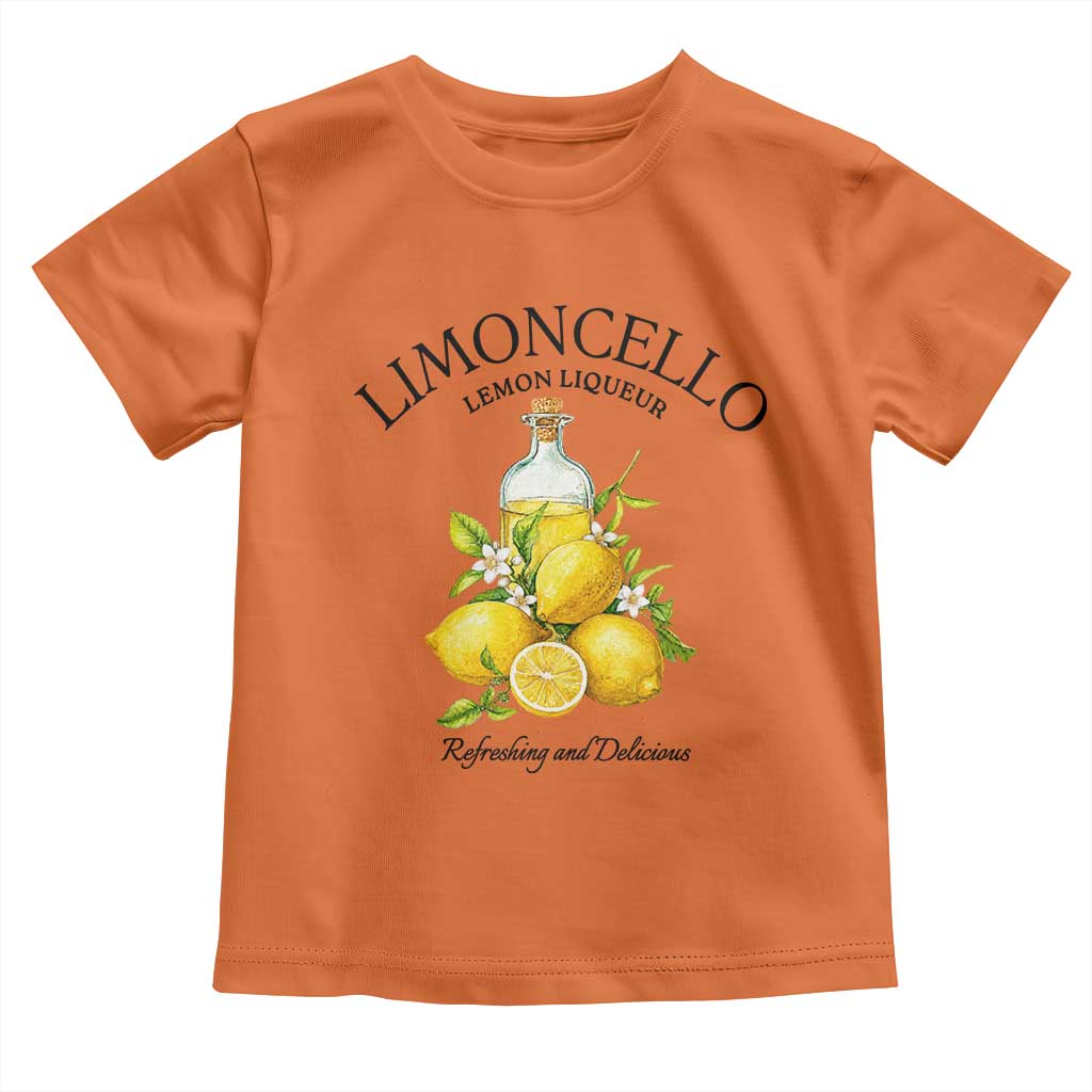 Vintage Limoncello Lemon Liqueur Toddler T Shirt Italian Summer Letter Fruit Printed Graphic