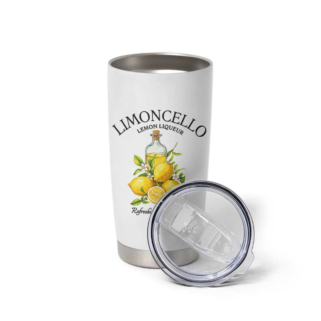 Vintage Limoncello Lemon Liqueur Tumbler Cup Italian Summer Letter Fruit Printed Graphic
