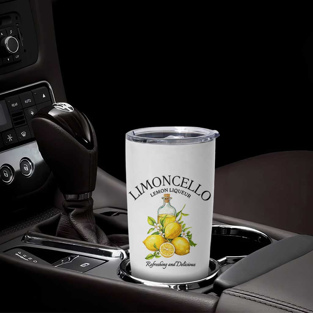 Vintage Limoncello Lemon Liqueur Tumbler Cup Italian Summer Letter Fruit Printed Graphic