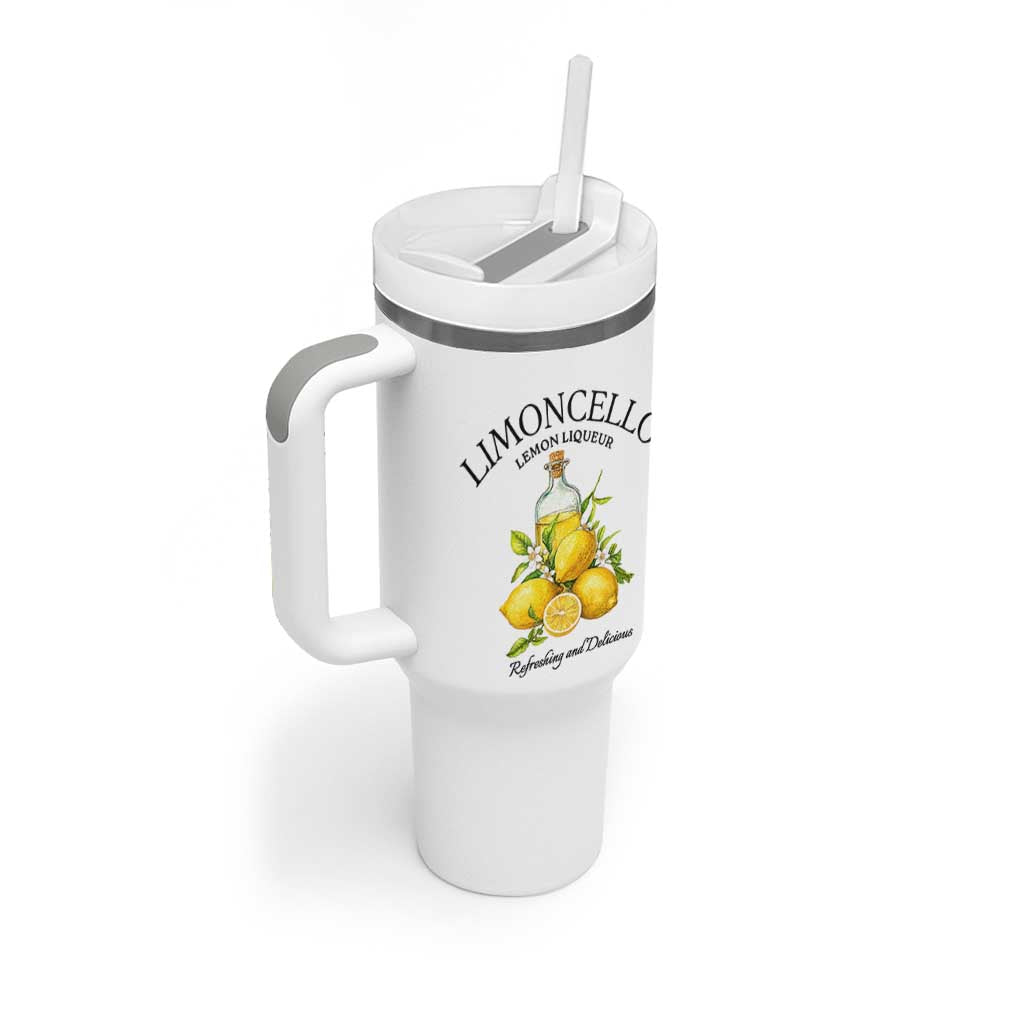 Vintage Limoncello Lemon Liqueur Tumbler With Handle Italian Summer Letter Fruit Printed Graphic