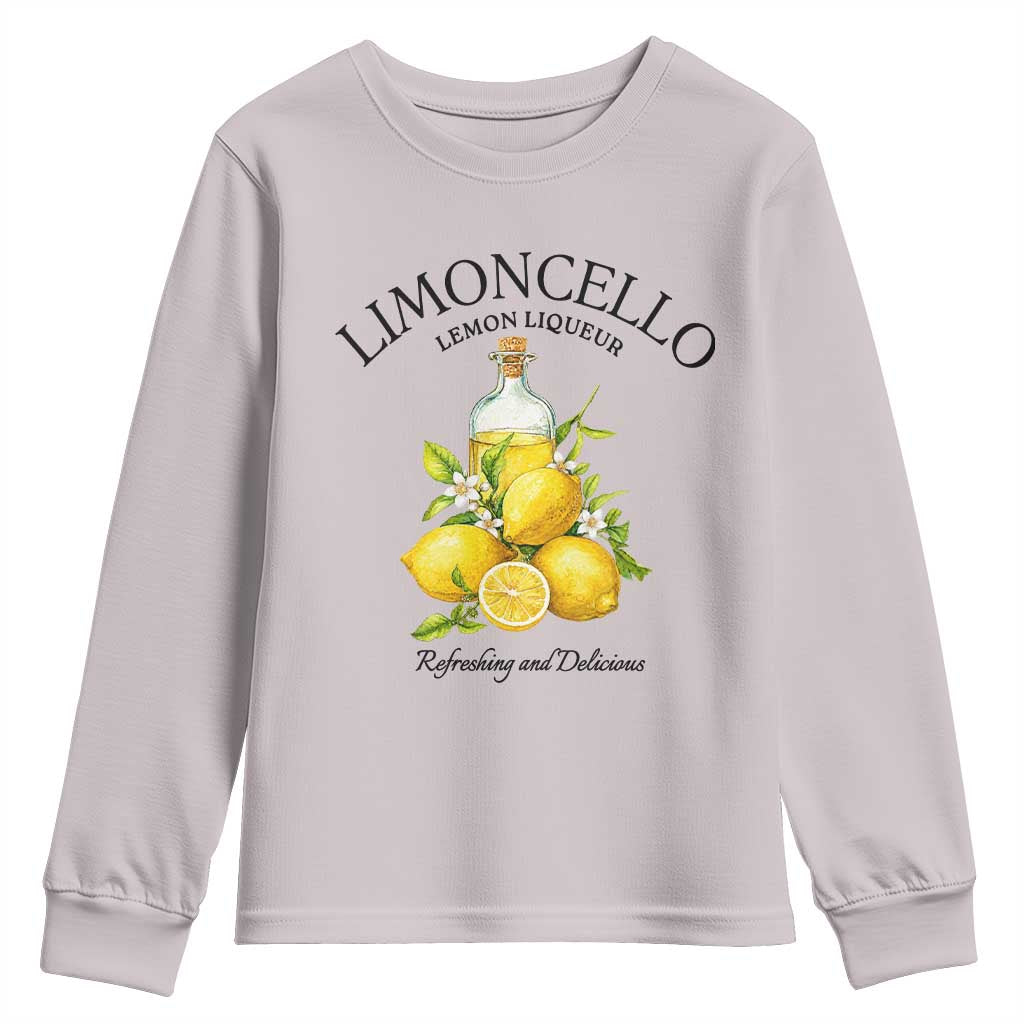 Vintage Limoncello Lemon Liqueur Youth Sweatshirt Italian Summer Letter Fruit Printed Graphic