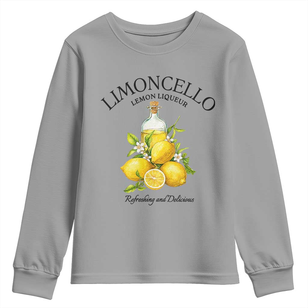 Vintage Limoncello Lemon Liqueur Youth Sweatshirt Italian Summer Letter Fruit Printed Graphic