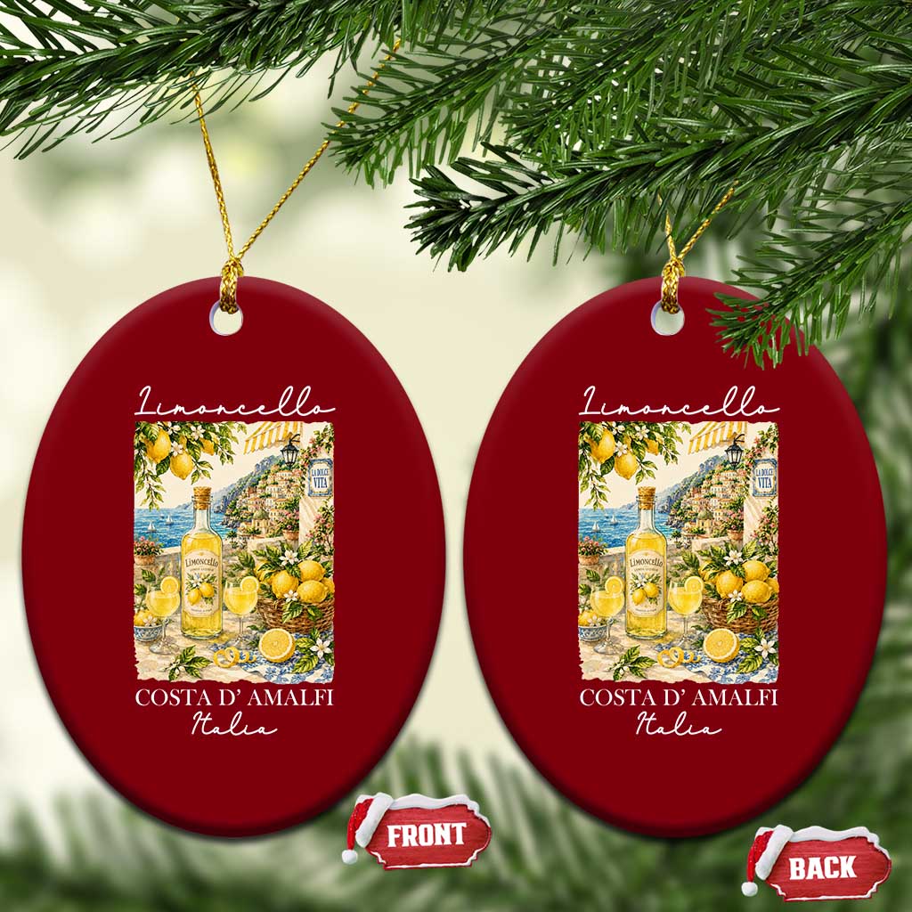 Limoncello Amalfi Coast Ceramic Ornament Lemon Lover Italian Summer Fruit