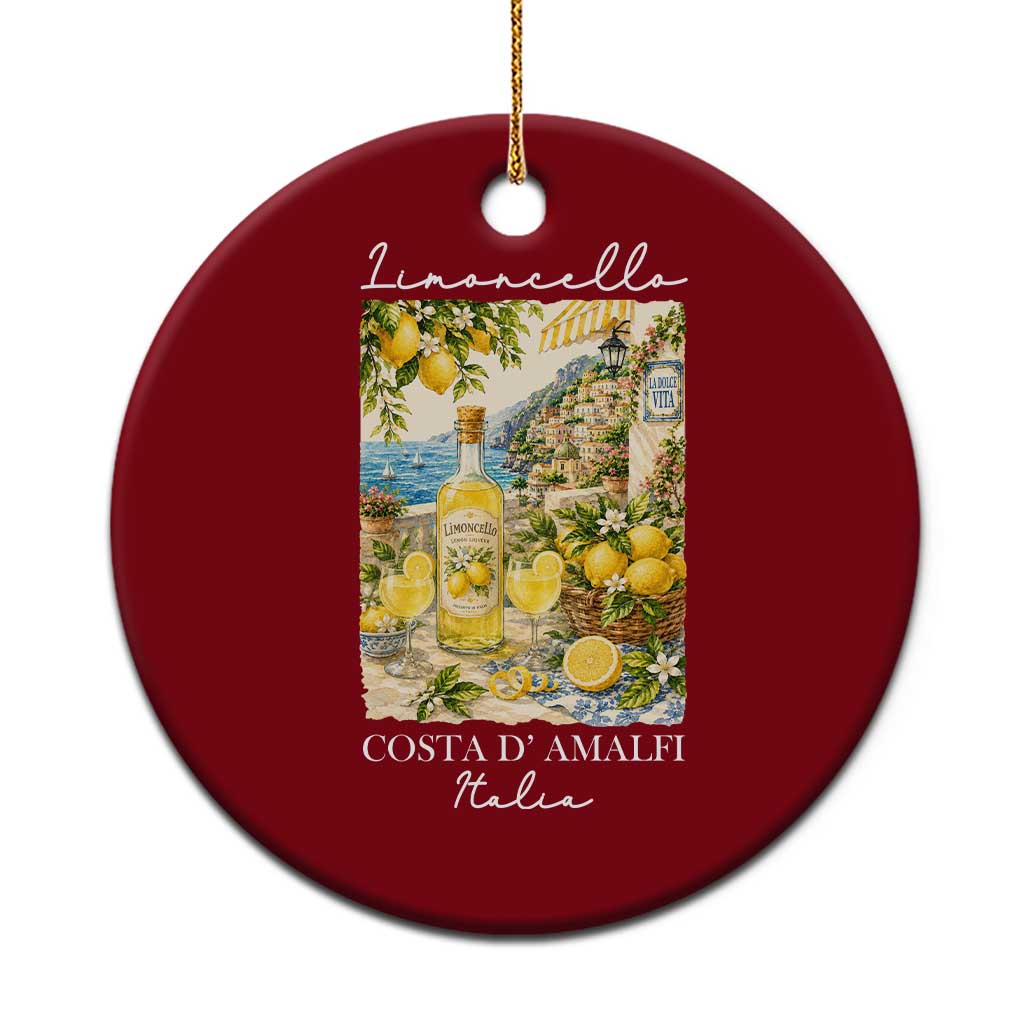 Limoncello Amalfi Coast Ceramic Ornament Lemon Lover Italian Summer Fruit