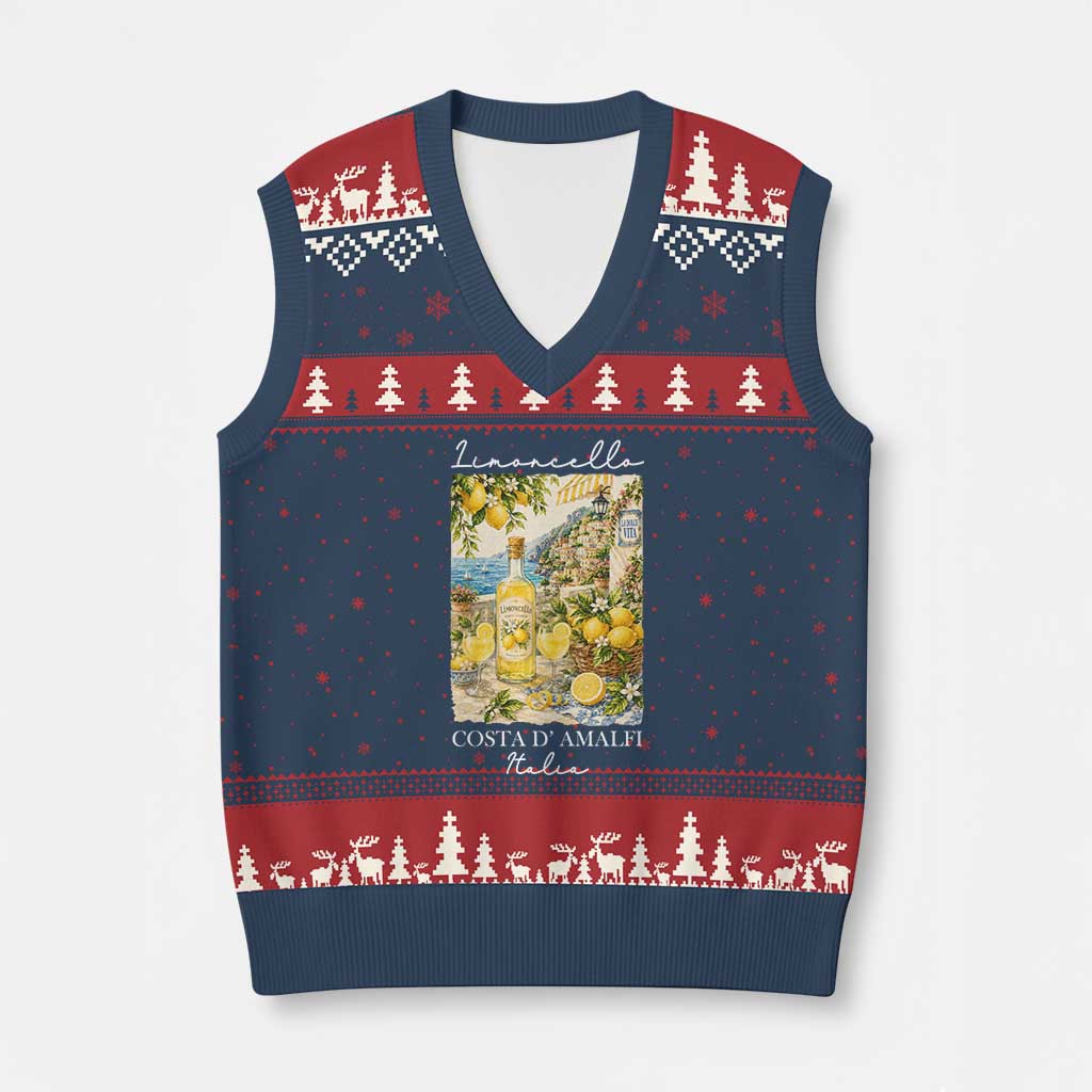 Limoncello Amalfi Coast V-Neck Knit Sweater Vest Lemon Lover Italian Summer Fruit