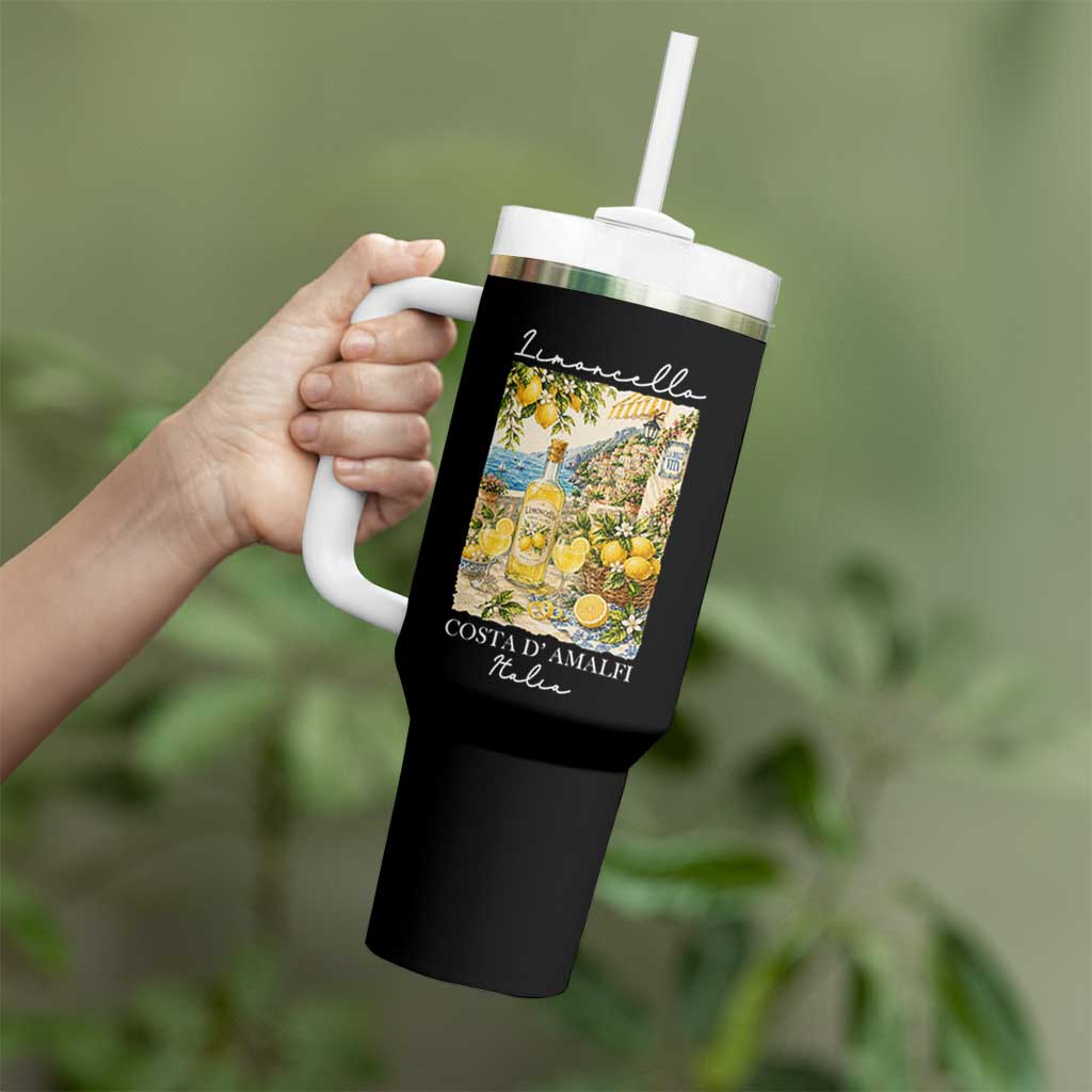 Limoncello Amalfi Coast Tumbler With Handle Lemon Lover Italian Summer Fruit