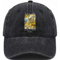 Limoncello Amalfi Coast Washed Cotton Baseball Cap Lemon Lover Italian Summer Fruit