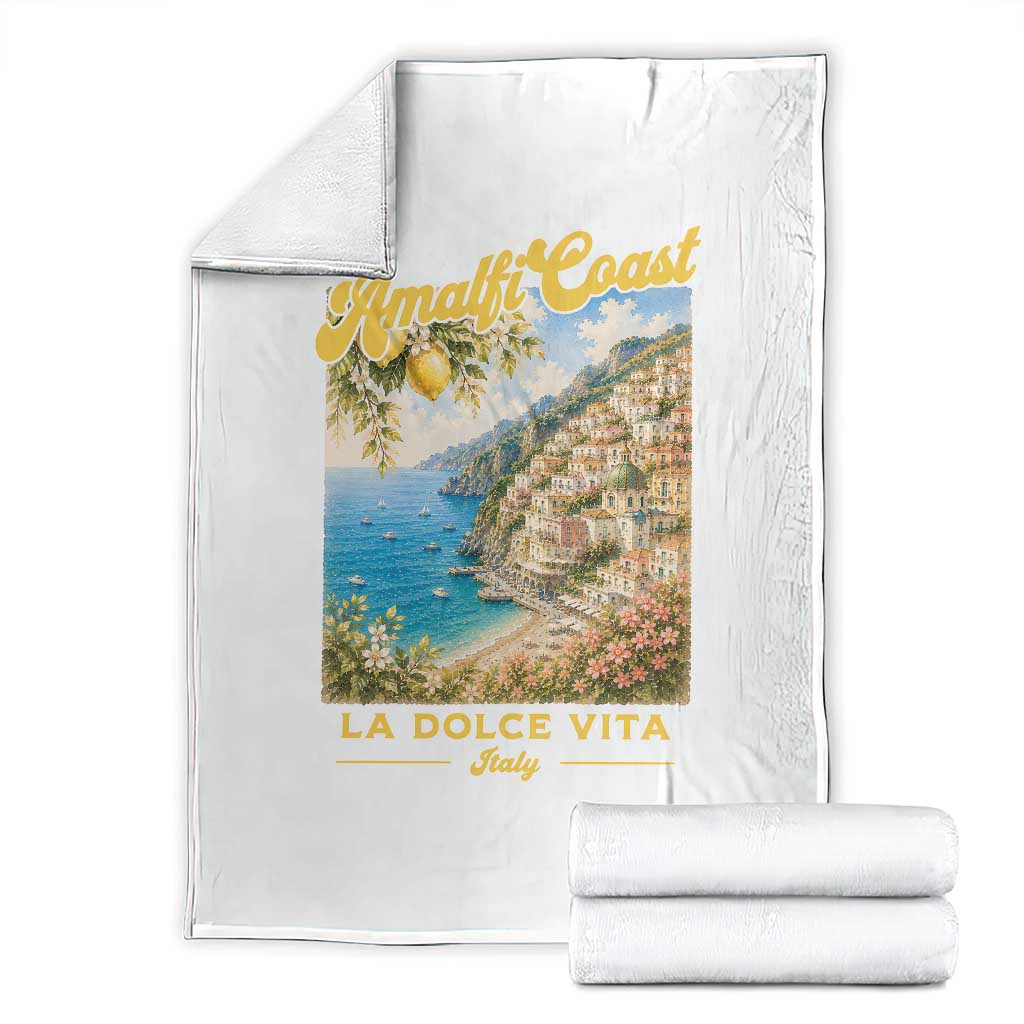 Amalfi Coast La Dolce Vita Italy Throw Blanket Vintage Summer Amalfi Coast