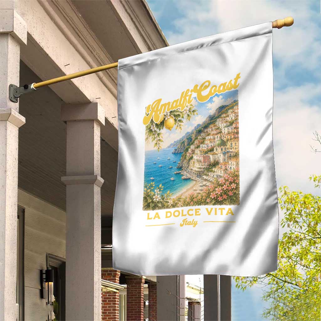 Amalfi Coast La Dolce Vita Italy Garden Flag Vintage Summer Amalfi Coast