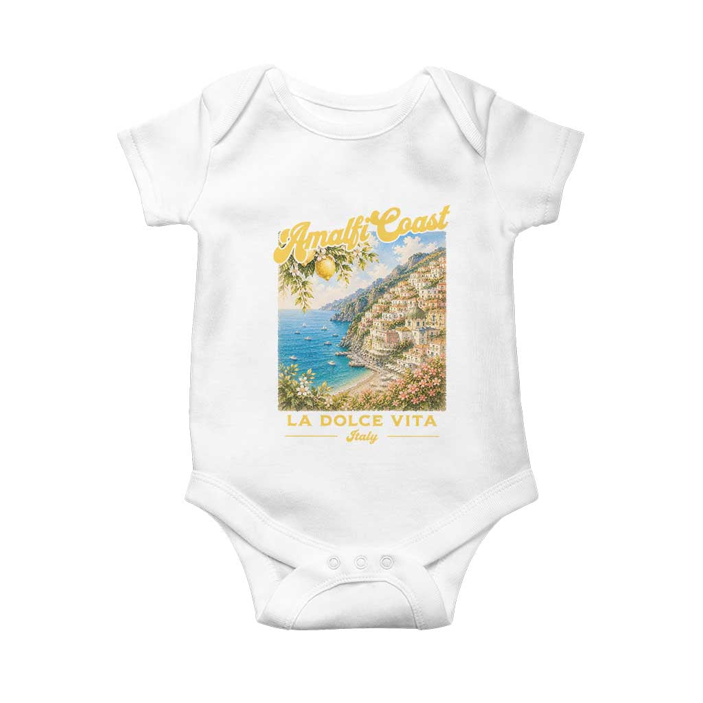 Amalfi Coast La Dolce Vita Italy Baby Onesie Vintage Summer Amalfi Coast