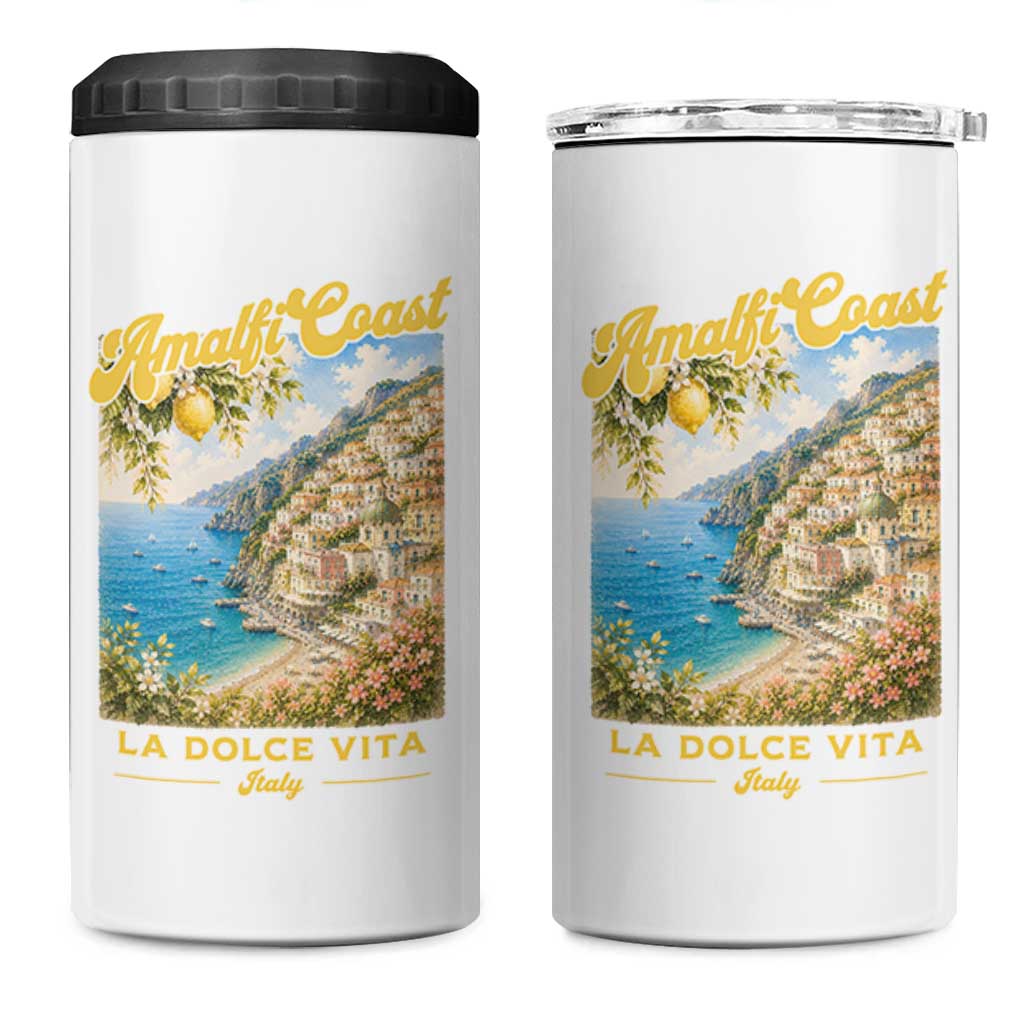 Amalfi Coast La Dolce Vita Italy 4 in 1 Can Cooler Tumbler Vintage Summer Amalfi Coast