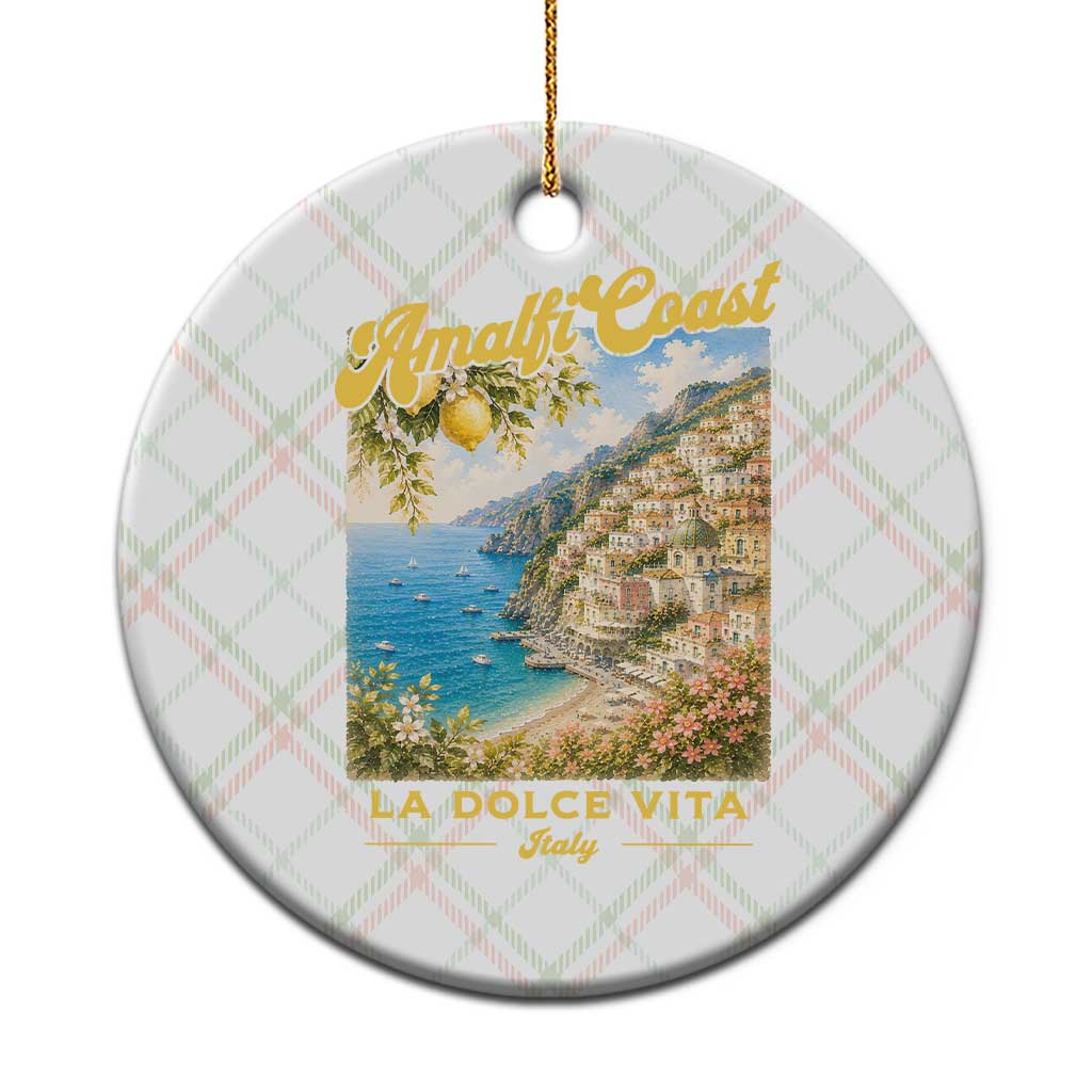 Amalfi Coast La Dolce Vita Italy Ceramic Ornament Vintage Summer Amalfi Coast