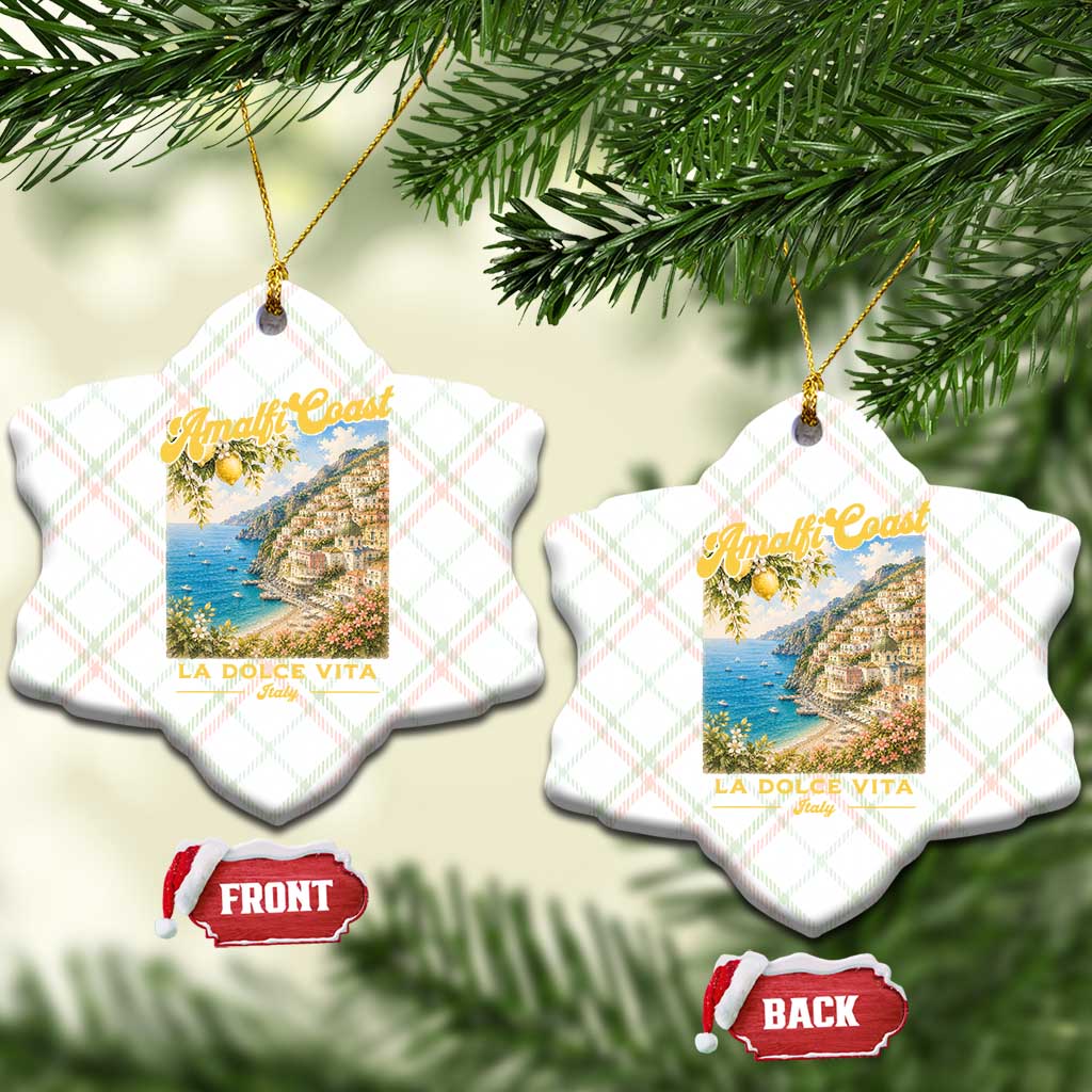 Amalfi Coast La Dolce Vita Italy Ceramic Ornament Vintage Summer Amalfi Coast