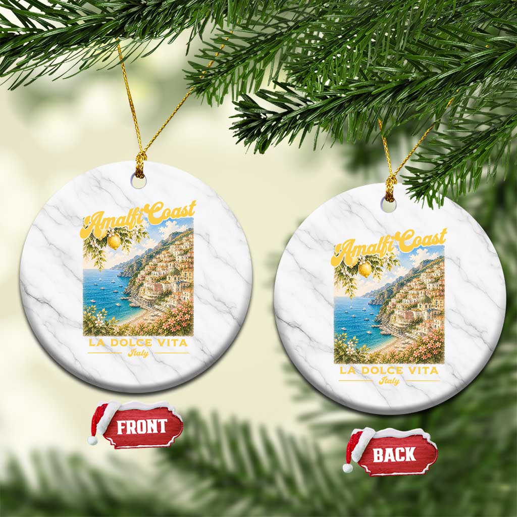 Amalfi Coast La Dolce Vita Italy Ceramic Ornament Vintage Summer Amalfi Coast