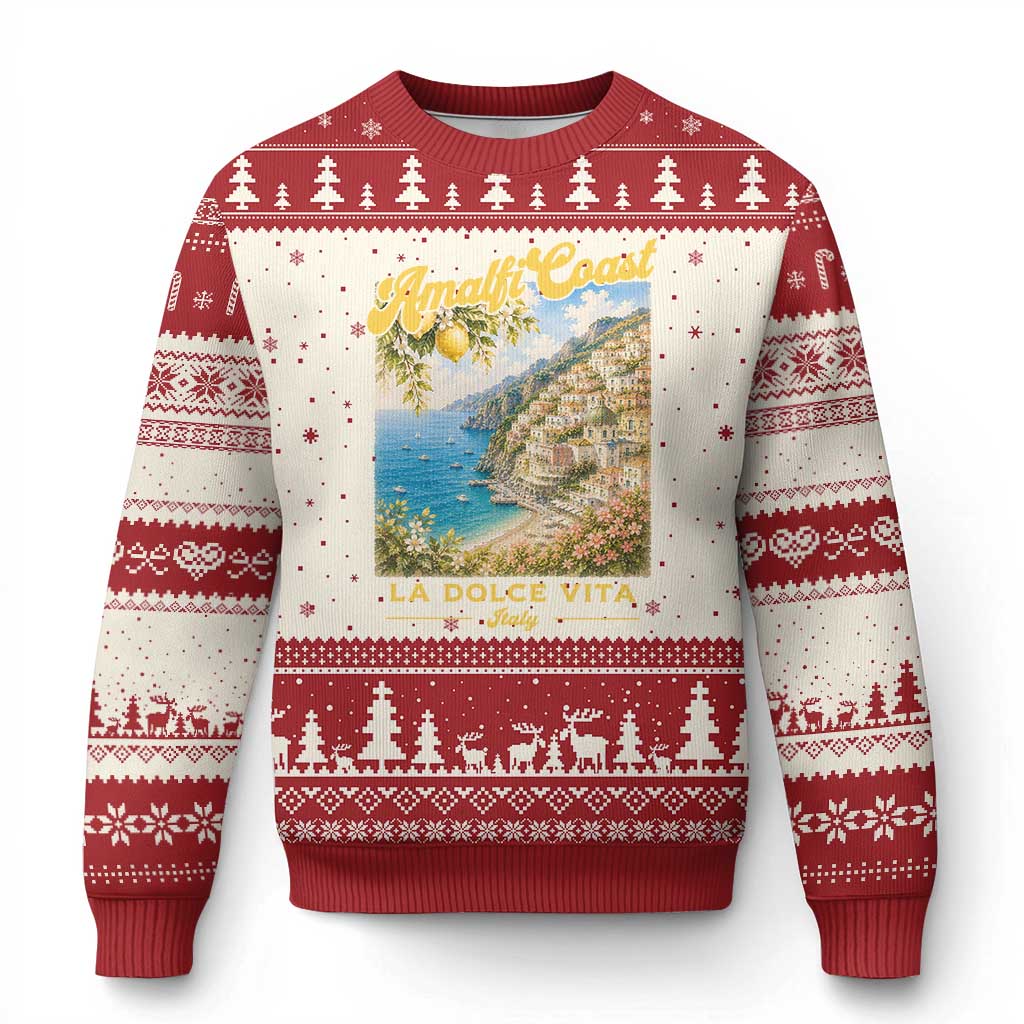 Amalfi Coast La Dolce Vita Italy Ugly Christmas Sweater Vintage Summer Amalfi Coast