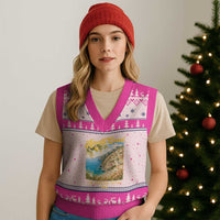 Amalfi Coast La Dolce Vita Italy V-Neck Knit Sweater Vest Vintage Summer Amalfi Coast