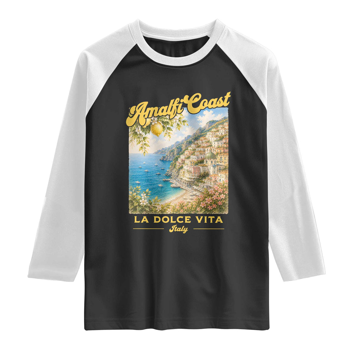 Amalfi Coast La Dolce Vita Italy Raglan Shirt Vintage Summer Amalfi Coast
