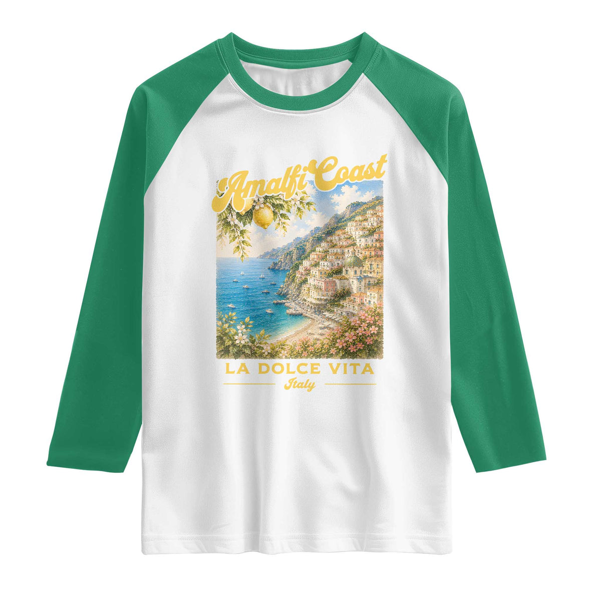 Amalfi Coast La Dolce Vita Italy Raglan Shirt Vintage Summer Amalfi Coast