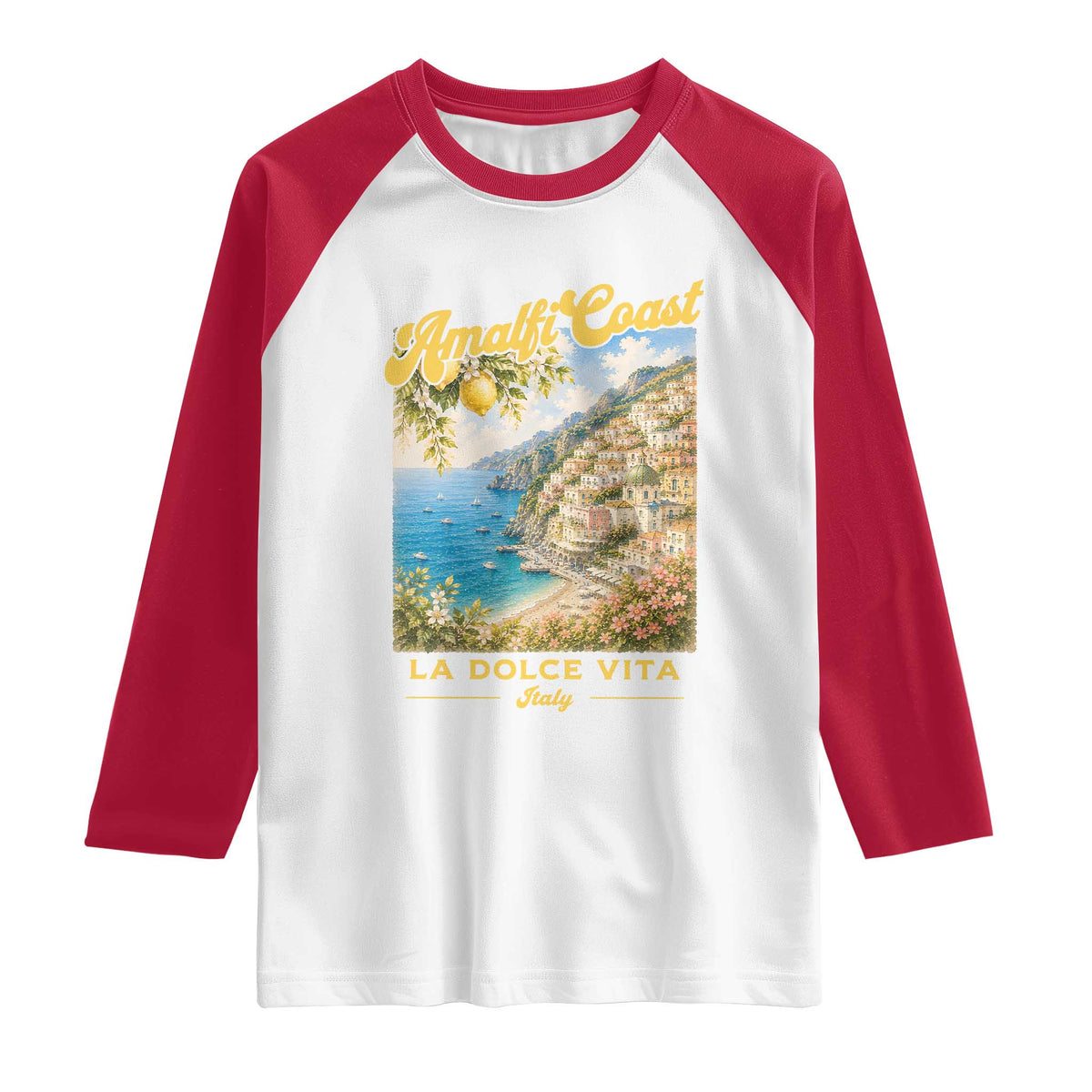 Amalfi Coast La Dolce Vita Italy Raglan Shirt Vintage Summer Amalfi Coast