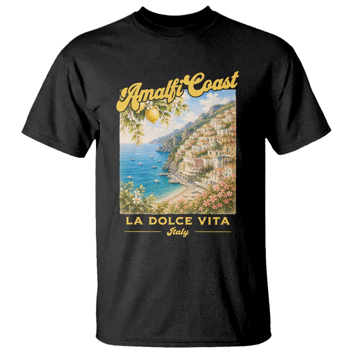 Amalfi Coast La Dolce Vita Italy T Shirt Vintage Summer Amalfi Coast
