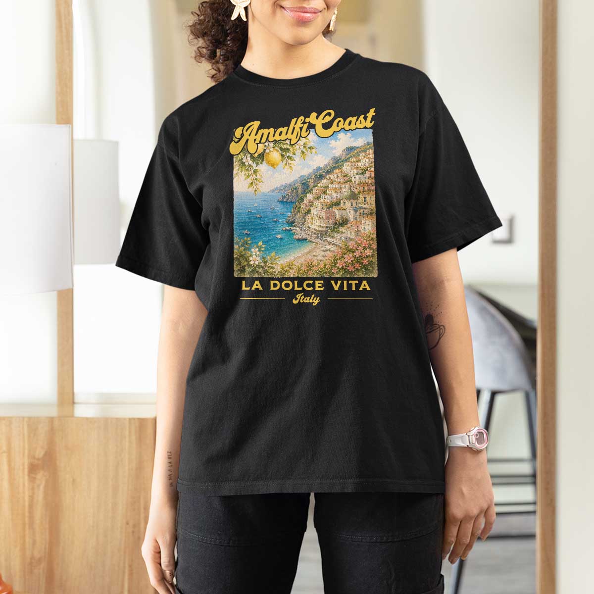 Amalfi Coast La Dolce Vita Italy T Shirt For Women Vintage Summer Amalfi Coast