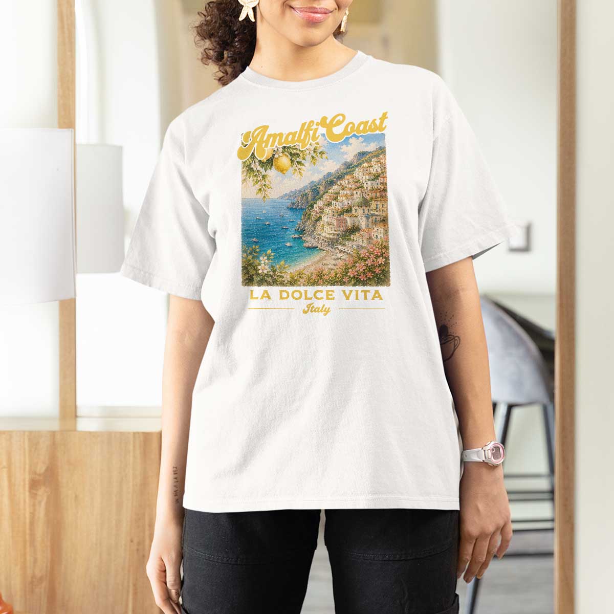 Amalfi Coast La Dolce Vita Italy T Shirt For Women Vintage Summer Amalfi Coast