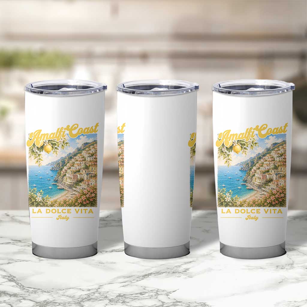 Amalfi Coast La Dolce Vita Italy Tumbler Cup Vintage Summer Amalfi Coast